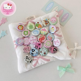 Moonlights 6 Cái Hoạt Hình Dễ Thương Hoạt Hình Nút Huy Hiệu Retro Bé Gái Trẻ Em Ba Lô Túi Đựng Bút Chì DIY Trang Trí Trâm Pin Phụ Kiện EN