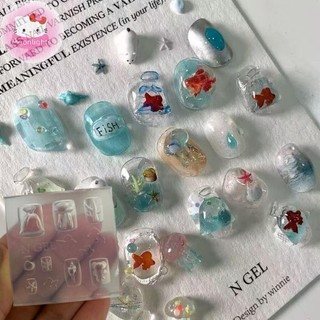 Moonlights 3D Sao Biển Hoa Khuôn Làm Móng Tay DIY Móng Tay Nghệ Thuật Trang Trí Trong Suốt Mẫu Móng Tay Dụng Cụ Thiết Kế Làm Móng Tay EN