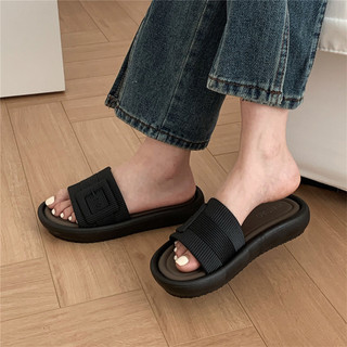 Xixitiao Dép Bệt Nữ Kiểu Hàn Quốc Thời Trang Và Đơn Giản Với Khóa Vuông Phối Màu Nổi Bật