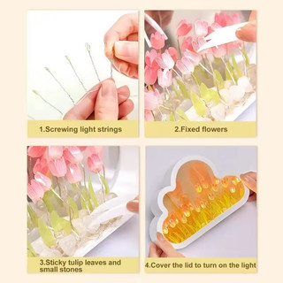 Đèn Gương Nghệ Thuật Handmade - Họa Tiết Hoa Tinh Xảo, Ánh Sáng Dịu Nhẹ, Phù Hợp Trang Trí Nội Thất