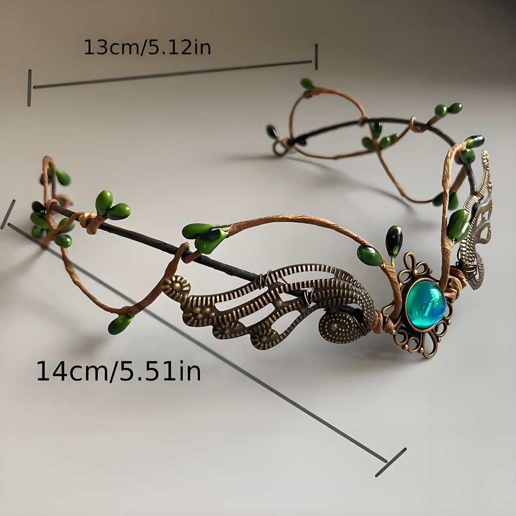 Đầu đội tóc thiết kế nhánh baroque kim loại, phụ kiện trang trí tóc cho cosplay