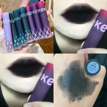 1 Chiếc Punk Gothic Đen Son Môi Matte Nâu Môi Satin Đỏ Son Tint Chống Thấm Nước Mờ Chất Lỏng Son Bóng Mỹ Phẩm Hàn Quốc