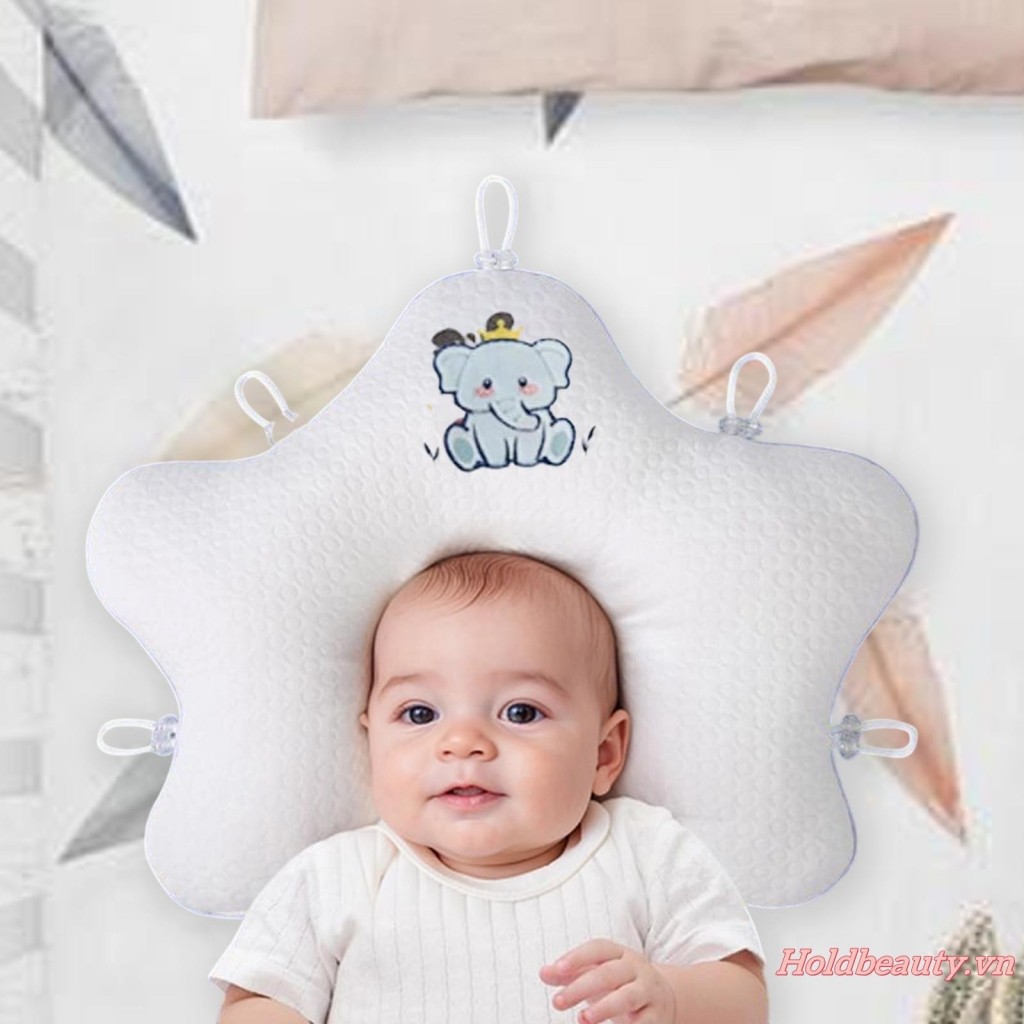 Gối định hình cho bé Hỗ trợ đầu phẳng Máy gối hình ngôi sao dễ thương có thể giặt được