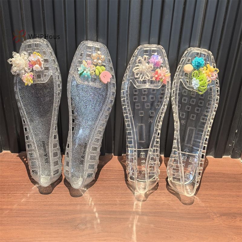 < WHPHous-t > Phụ kiện giày thạch đính cườm pha lê Dopamine Phụ kiện giày trang trí DIY Dép hoa Phụ kiện khóa giày