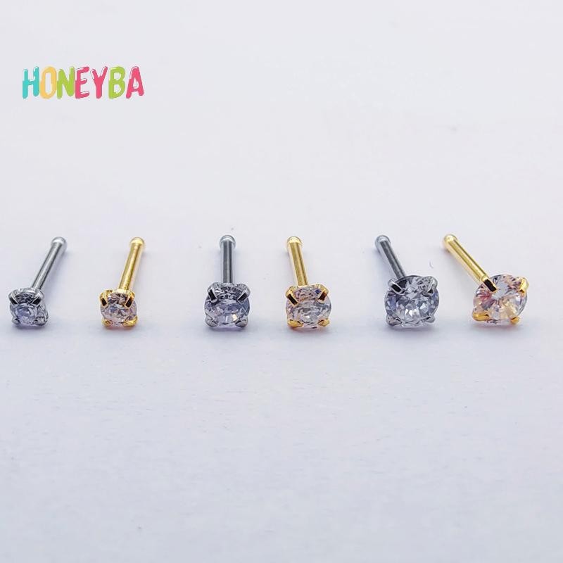 < Honeyba > 1 Chiếc Bông Tai Zircon Thép Titan Cho Nữ Tiệc Bé Gái Mới Món Quà Trang Sức Mỹ
