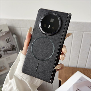 Ốp điện thoại từ tính da hình tròn cao cấp dành cho doanh nhân thời trang cao cấp dành cho Huawei Honor Magic V3 V5 Cover