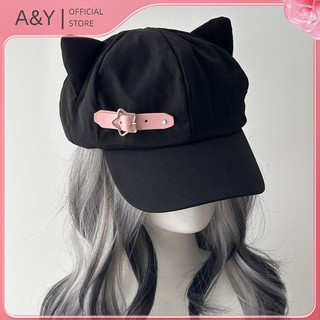 Tai Nữ A & Y Bông Tai Bông Tai Kẹp Gothic Gothic Gothic Beret Y2K Nữ Steampunk Punk Dây Kéo Mũ Chống Nắng Handmade.