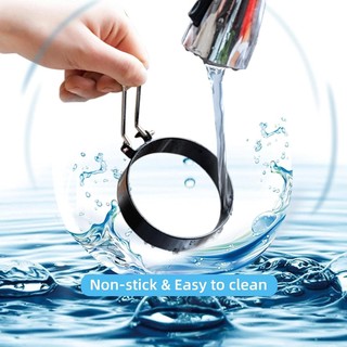 4 Nhẫn Trứng Inox Để Chiên Trứng Tròn Chống Dính Nhẫn Lưới Có Bàn Chải Dầu Bánh Sandwich Trứng Khuôn Nấu Ăn Phụ Kiện Máy Làm Ăn Sáng và Tách Trứng thép không gỉ silicon có thể gập lại