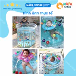 Bể Bơi Tròn Đứng Cho Bé Dưới 15 Tháng Trụ Đứng Trong Suốt, Tập Bơi Cho Trẻ An Toàn, Có Phao & Bơm — ảnh 2