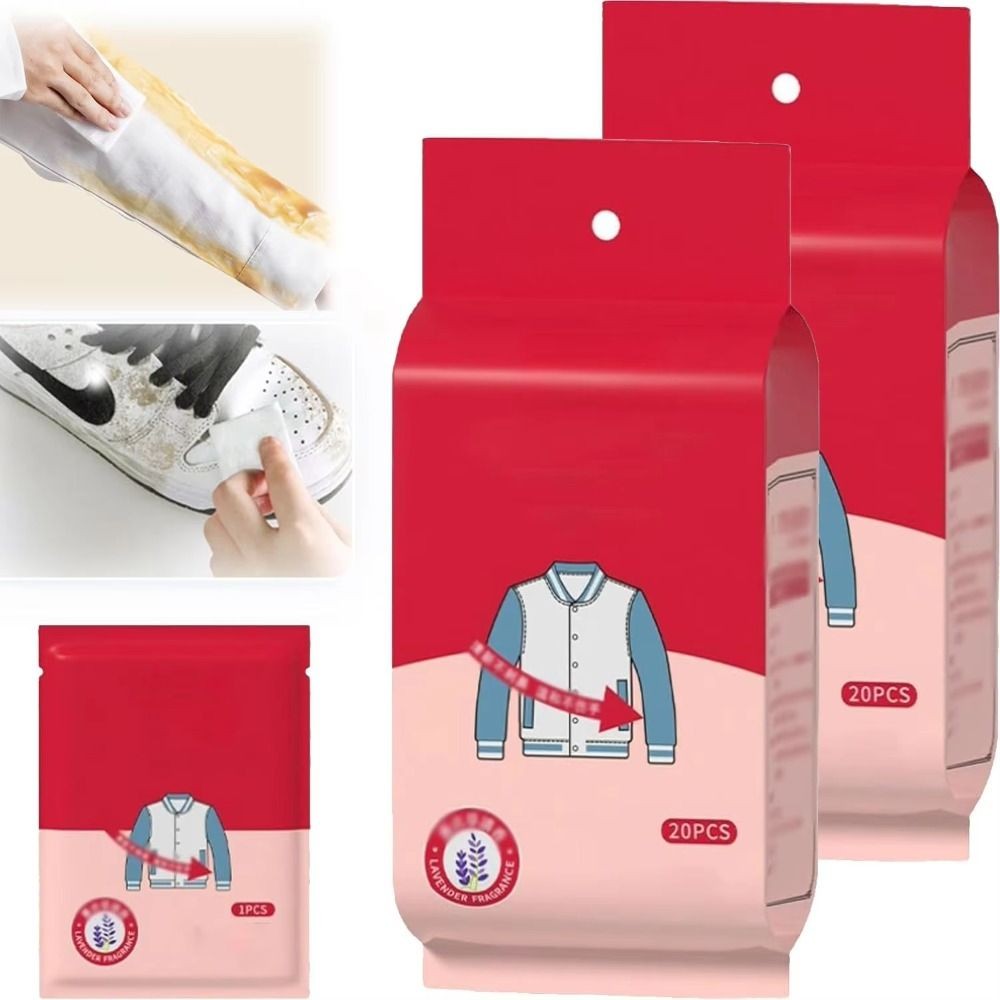 SAIA 20 / 50 / 100 Khăn lau ướt loại bỏ vết bẩn quần áo, Khăn lau khử nhiễm quần áo không giặt hiệu suất cao, Chất tẩy rửa tức thì bùn dùng một lần hiệu quả