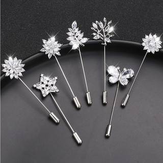 Phụ kiện thời trang zircon camellia thổ cẩm khóa chống chói, phù hợp xuân thu và trang sức
