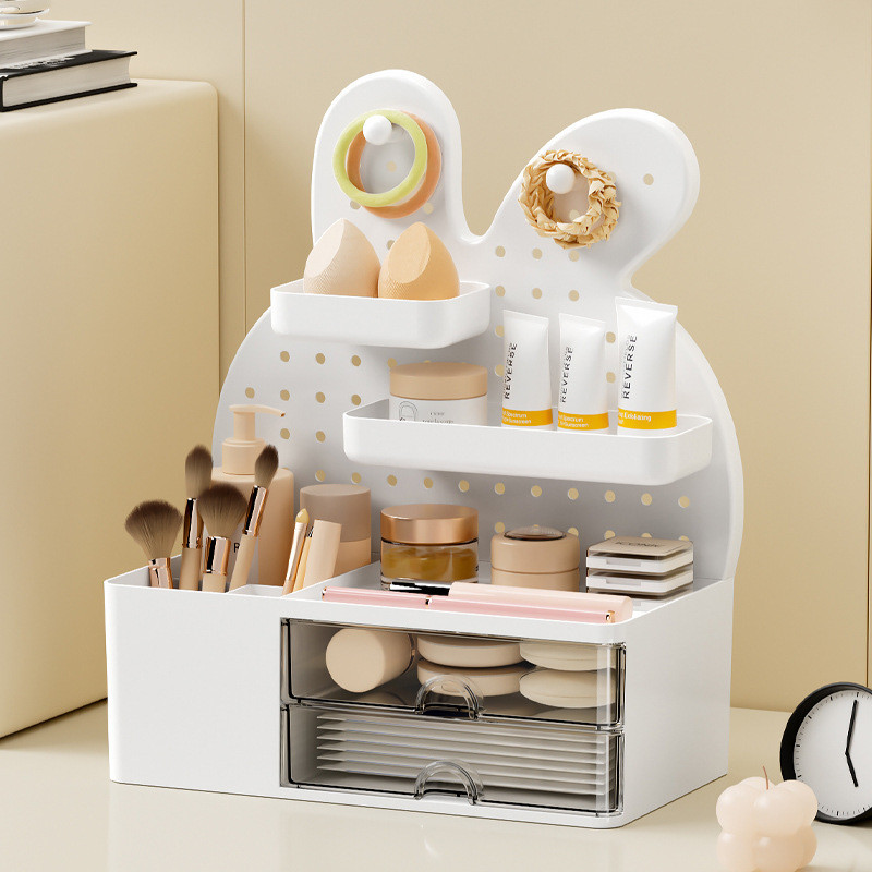Kệ Ngăn Kéo Hộp Sắp Xếp Vị Trí Làm Việc Ký Túc Xá Lỗ Bảng Đựng Bút Bunny Bàn Làm Việc Sinh Viên Máy Tính Để Bàn