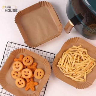 PlumHOUSE Nồi Chiên Không Khí Dùng Một Lần Giấy Nướng Lót Mẫu Khay Bếp Nướng Giấy Da Chiên Không Khí Phụ Kiện VN