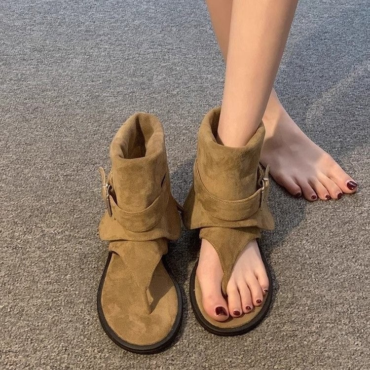 Hàn Quốc kẹp ngón chân thấp gót thời trang mát giày PU phụ nữ nhỏ cao cấp cảm giác sandal