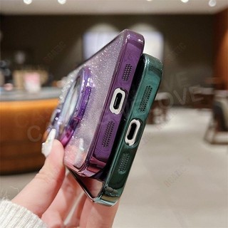 Ốp Điện Thoại Cho Honor 90 Lite 5G 4G Mạ Sang Trọng Gradient Lấp Lánh Vỏ Từ CD Giá Đỡ Camera Bảo Vệ Vỏ Mềm Chống Sốc