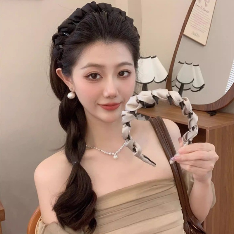 Băng đô màu cà phê Pháp, thiết kế đơn giản, phụ kiện thời trang