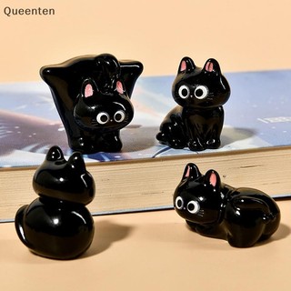 Queenten Mới Bức Tượng Nhỏ Hoạt Hình Micro Phong Cảnh Nhựa Đồ Trang Trí Nhà Cửa Mèo Con Dễ Thương Để Bàn Trang Trí Phòng QT