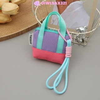 Tai nghe OIWLSAX321, Mini có dây đeo cổ tay Ví đựng tiền xu, Vỏ bảo vệ cáp màu hồng Canvas Dopaamine