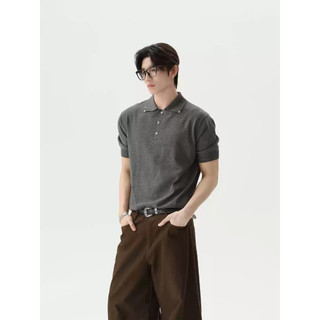 Áo thun Polo nam retro với nút thiết kế thanh lịch, phù hợp mặc hàng ngày