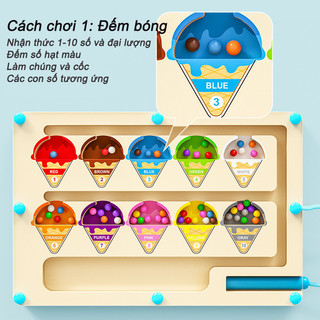【BabyJoy】Bảng Mê Cung Montessori Bằng Gỗ Nam Châm,bảng mê cung chuyển hạt nam châm bang bút từ,Đồ chơi giáo dục sớm