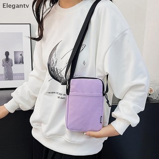 EGN Đơn Giản Hợp Thời Trang Màu Trơn Đeo Vai Túi Vải Đa Năng Thời Trang Zero Ví Samll Vuông Túi Điện Thoại Cho Bé Gái N
