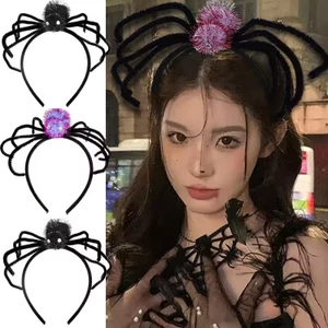 Băng đô Halloween phụ kiện nhện màu tím đen dễ dàng thay đổi kiểu tóc, hoàn hảo cho cosplay hoặc trang điểm.