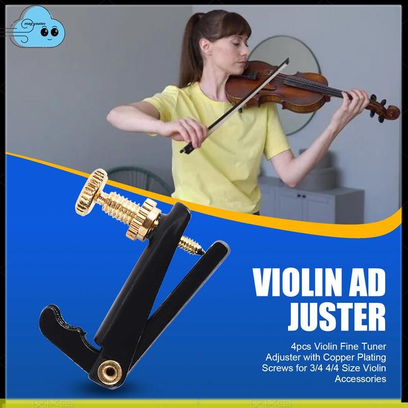 4 Chiếc Violin Fine Tuner Điều Chỉnh Với Đồng Mạ Vít Cho 3 / 4 4 / 4 Kích Thước Đàn Violin Phụ Kiện