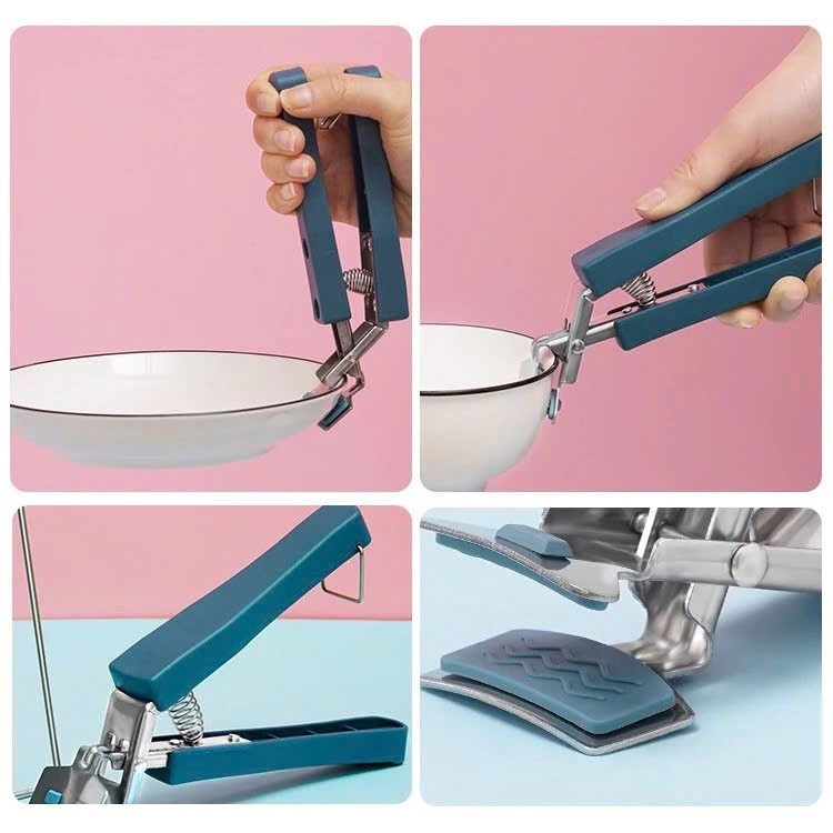 Bộ Dụng Cụ Gắp Bát Đĩa Chống Nóng 6 Món Tiện Lợi, Kẹp Gắp, Kẹp Nhấc, Găng Mỏ Vịt, Miếng Lót Nồi
