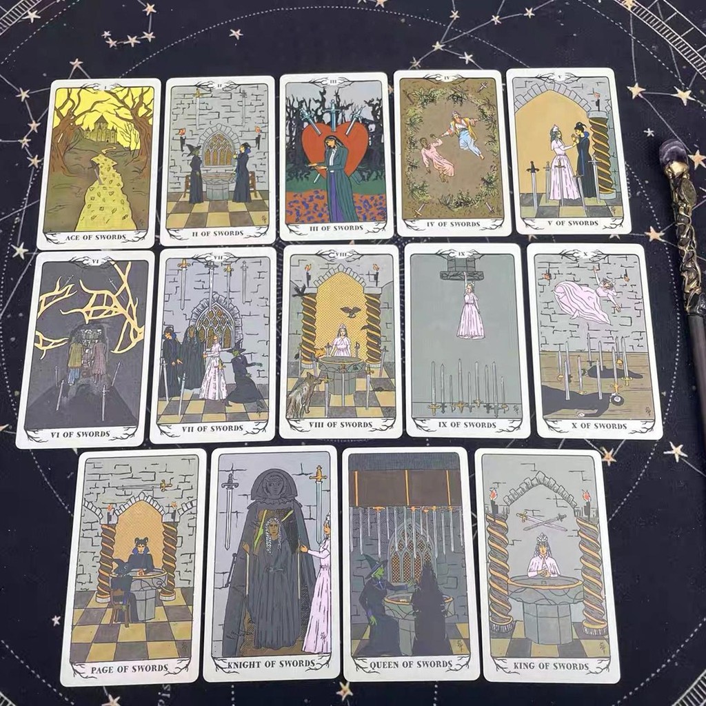 78 lá Agatha All Along Tarot Deck dành cho người mới bắt đầu Hướng dẫn tâm linh di động cho trò chơi hội đồng tiệc solekvn