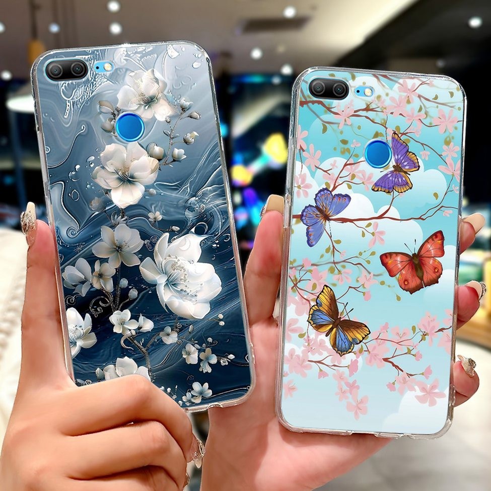 Ốp lưng Honor 9 Lite LLD-L21 Trong suốt Thẩm mỹ Mèo dễ thương Thời trang Sơn hoa Mặt sau Honor 9Lite Vỏ điện thoại LLD-L31 LLD-L11