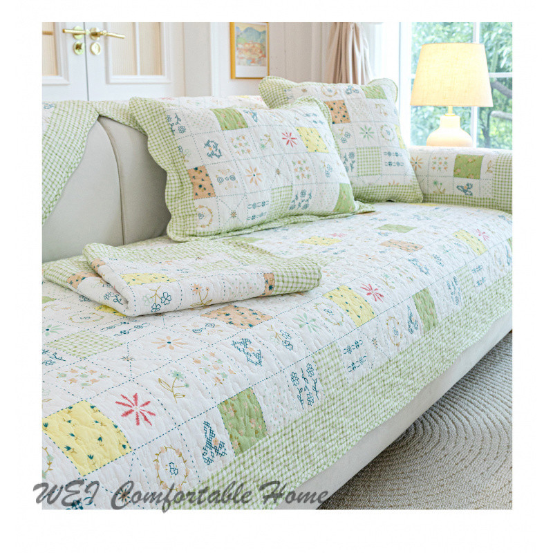 Kem Phong Cách Sofa Đệm Chống Trơn Trượt Phong Cách Mục Vụ Sofa Bao Bốn Mùa Đa Năng Cotton Nguyên Chất Sofa Khăn Cotton Đệm