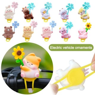 DAYBREAK Xe đạp cao su gãy gió, Capibara Búp bê động vật lợn nhỏ dễ thương Trang trí cối xay gió, Trang trí xe máy vui nhộn Phim hoạt hình Capibara Tay lái xe đạp Đồ trang trí