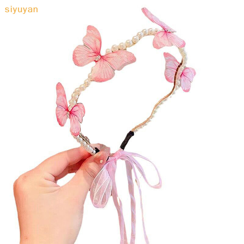 Siyuyan Trẻ Em Streamer Tóc Hoop Bé Công Chúa Dễ Thương Nữ Ngọc Trai Dễ Thương Băng Đô Quấn Tóc Hoàn Thành Phụ Kiện Kẹp Tóc VN
