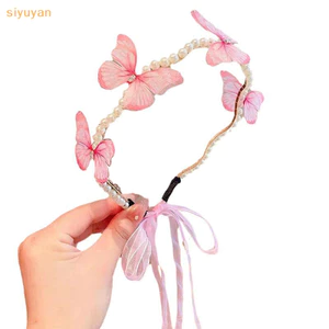 Siyuyan Trẻ Em Streamer Tóc Hoop Bé Công Chúa Dễ Thương Nữ Ngọc Trai Dễ Thương Băng Đô Quấn Tóc Hoàn Thành Phụ Kiện Kẹp Tóc VN