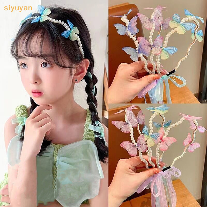 Siyuyan Trẻ Em Streamer Tóc Hoop Bé Công Chúa Dễ Thương Nữ Ngọc Trai Dễ Thương Băng Đô Quấn Tóc Hoàn Thành Phụ Kiện Kẹp Tóc VN