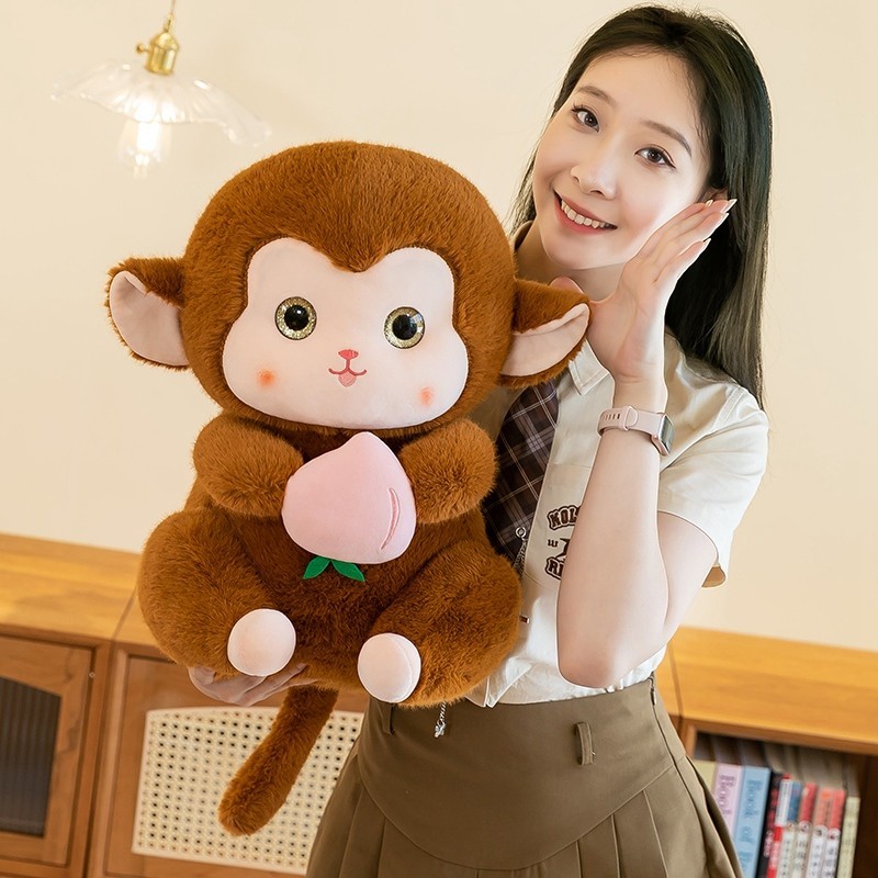 Rytanda Khỉ Sang Trọng Đồ Chơi Đào Dễ Thương Ôm Khỉ Búp Bê 2 Trong 1 Trái Cây Động Vật Gối Gấu Bông Quà Tặng Sinh Nhật Trẻ Em Quà Tặng Cho Bạn Gái Quà Tặng Giáng Sinh