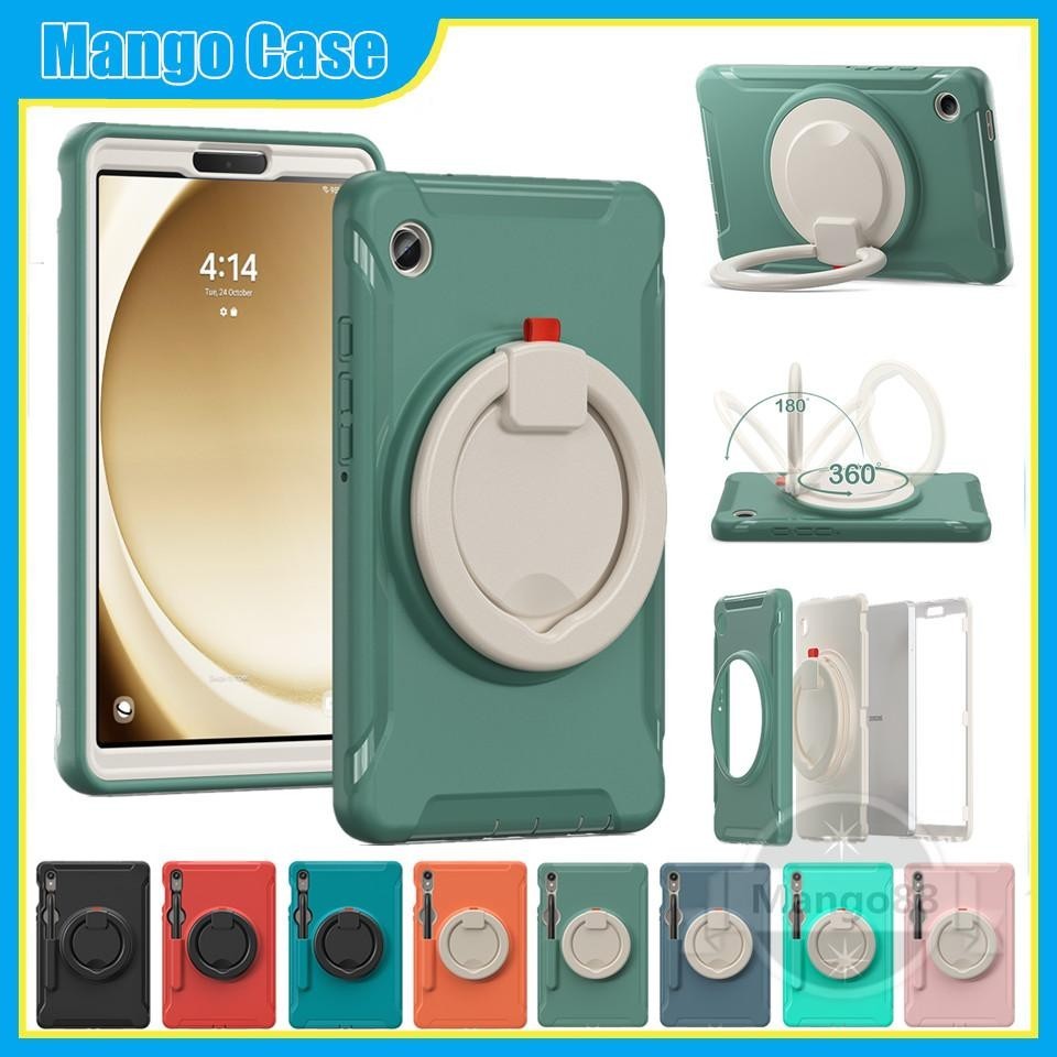 Ốp Lưng Dành Cho Samsung Tab A9 8.7 X110 A9 + A9 Plus 11 "S6 Lite P610 10.1 T510 S9 / S8 + / S7plusS6 10.5" T860 S5e 2019 T720 A7 10.4 '' A 8.0 2019 T290 360 Xoay Tay Cầm Chân Đế Chống Sốc