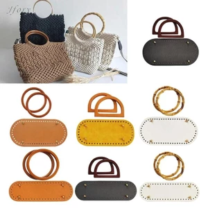 Jfory Túi Móc Đáy Da Đế Tote Bộ Tay Cầm DIY Đan bAG 1