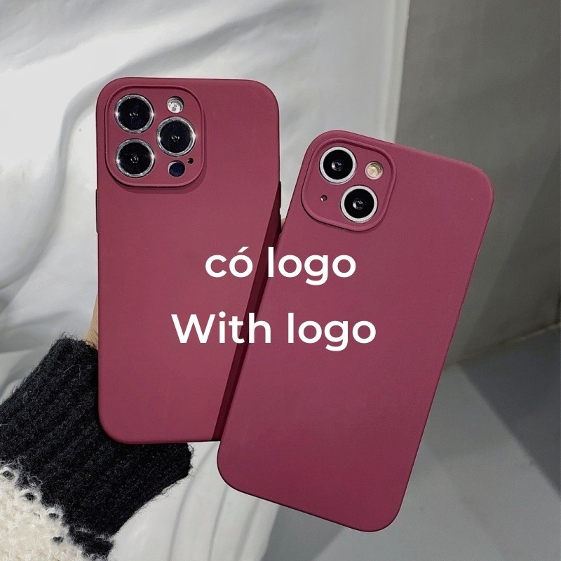 Vỏ silicon màu đỏ tinh khiết cho iPhone 17 / 16 / 15 / 14 / 13 / 12 / 11 / Pro max / Plus Bảo vệ vỏ chống rơi