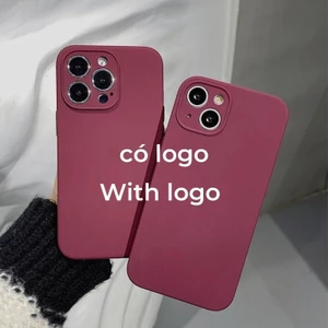 Vỏ silicon màu đỏ tinh khiết cho iPhone 17 / 16 / 15 / 14 / 13 / 12 / 11 / Pro max / Plus Bảo vệ vỏ chống rơi