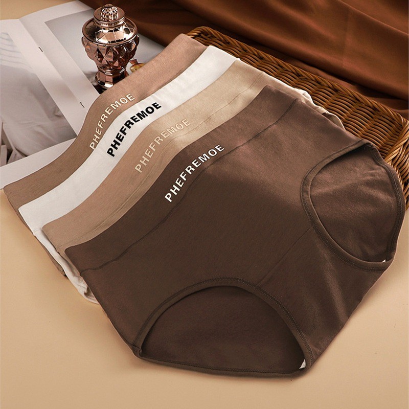 Ảnh Ecmn Maillard Quần Đùi Màu Cho Nữ Quần Cotton Nguyên Chất Thoải Mái Chống Khuẩn Liền Mạch Tóm Tắt Plus Kích Thước L-2XL 4