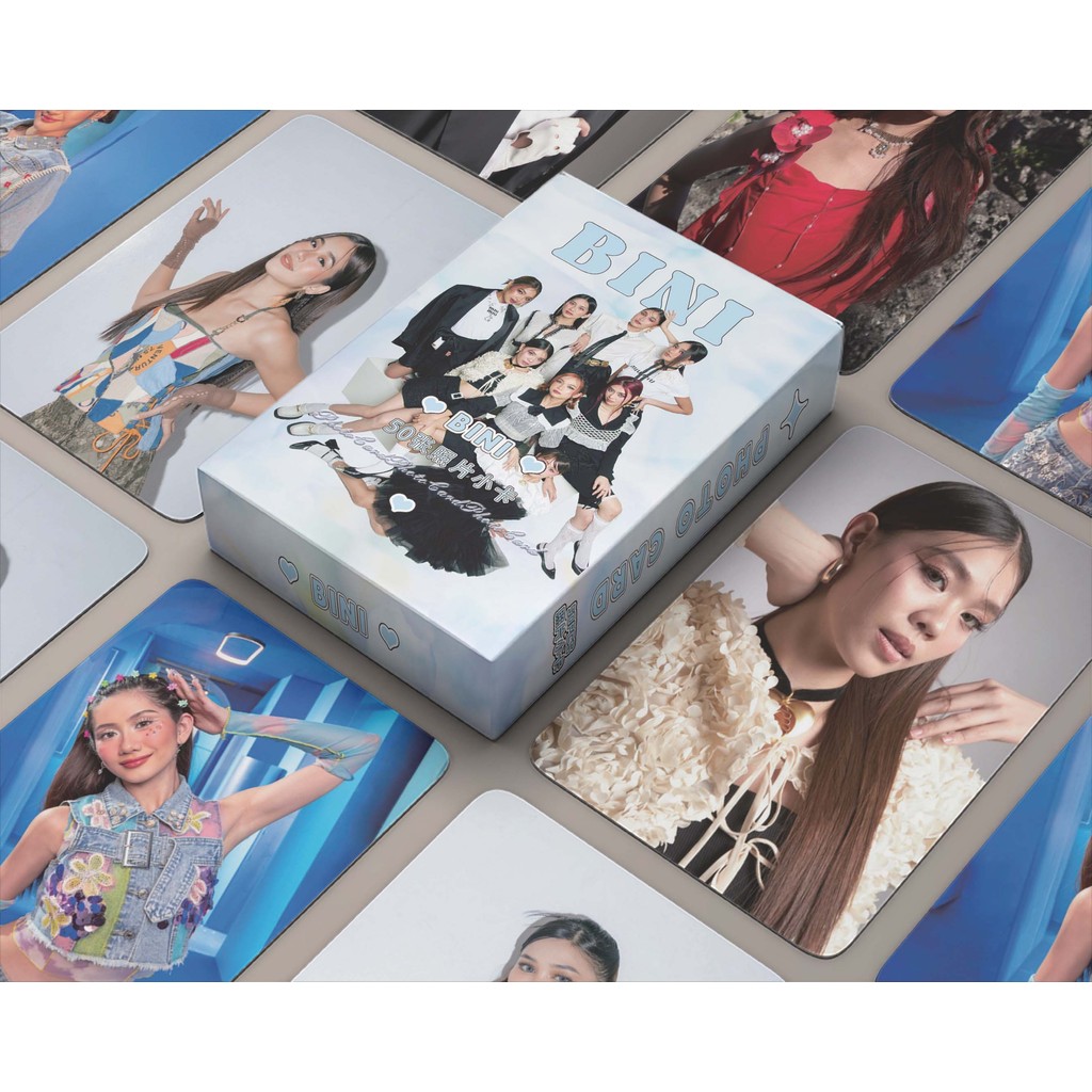 BINI CHERRY TRÊN Photocards Biniverse Laser Hologram Lomo Cards Aiah Colet Maloi Gwen Stcey Mikha Jhoanna Sheena Bưu thiếp ba chiều