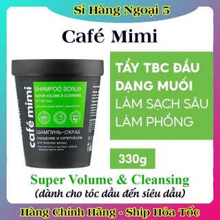 Tẩy Da Chết Da Đầu Cafe Mimi Shampoo Scrub 330g làm sạch sâu, ngừa tóc bết, kiềm dầu của Nga