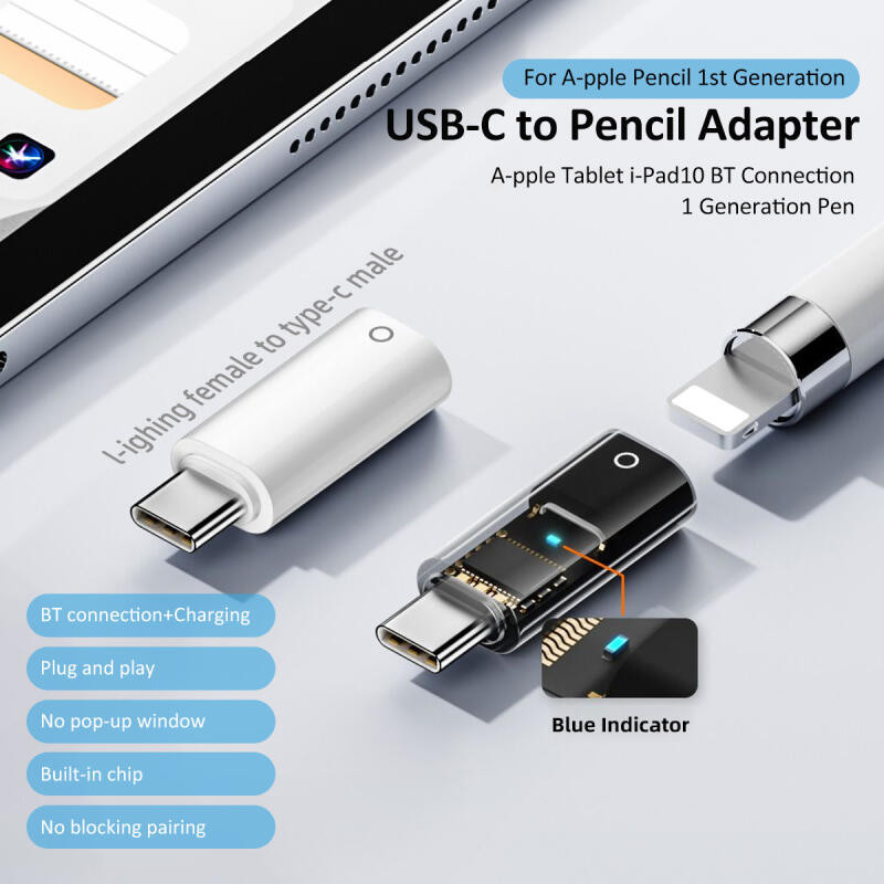 Ảnh HdoorLink USB C sang pencil 1st Adapter ipencil 1st và Pad gen 10 Đầu nối sạc nối Bluetooth giữa 3