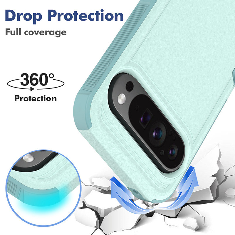 Dành Cho Google Pixel 9 Pro XL 8 8a 7 7a 6a Vỏ Điện Thoại Chống Sốc Hạng Nặng Hai Lớp