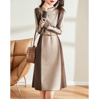 T Sang Trọng Váy Dệt Kim Hẹp Eo Mùa Thu Đông 2024 Phong Cách Mới Nữ Thần Quạt Ánh Sáng Trưởng Thành Trí Tuệ Thanh Lịch Nhẹ Nhàng Váy Giữa Chiều Dài