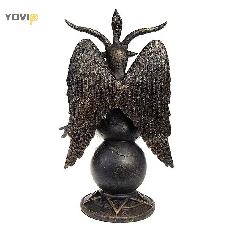 Yovip Baphomet Thần Dê Của Mendes Tượng Nhà Thờ Satan Sabbatic Dê Thần tượng Baphomet Nhựa Satanic Huyền bí Thần còi Dê VN