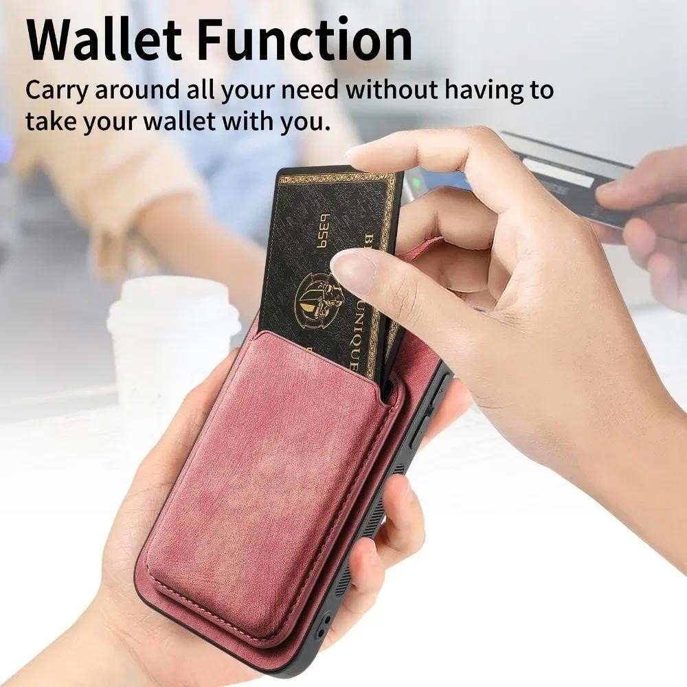 Ốp Da Vintage Có Hộp Đựng Thẻ Ví Có Thể Tháo Rời Cho iPhone 16 Pro Max 15 14 Plus 13 12 11 XR XS X 7 8 SE 2022