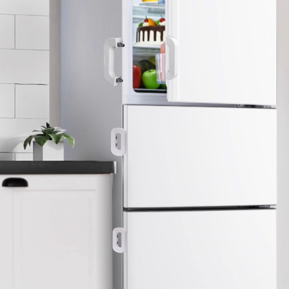 [Đặc sắc] Khóa chụp tủ lạnh an toàn cho trẻ em - Giới hạn ngăn kéo cửa sổ - Khóa cửa tủ - Khóa an ninh nội thất - Tự dính, Dễ lắp đặt, Chống kẹp