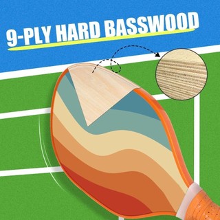 Jkdesign Pickleball Paddles, Vợt bóng dưa chắc chắn tiện dụng, Quà tặng di động Vợt gỗ đầy màu sắc Bạn bè gia đình Trẻ em